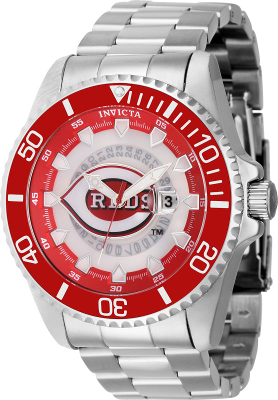 Invicta Men's 43460 MLB Cincinnati Reds Quartz Multifunction Red, Silver, White, Black Dial Watch - 47mm