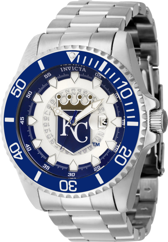 Invicta Men's 43465 MLB Kansas City Royals Quartz Multifunction Brown, Silver, White, Blue Dial Watch - 47mm