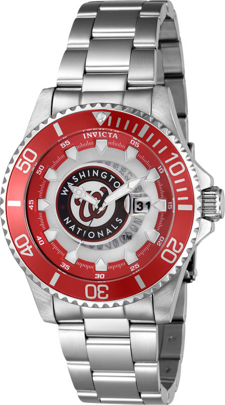 Invicta Men's 43483 MLB Washington Nationals Quartz Multifunction Red Dial Watch - 47mm