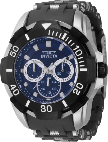 Invicta Men's 44122 Sea Spider Quartz Chronograph Blue, Silver Dial Watch - 46mm