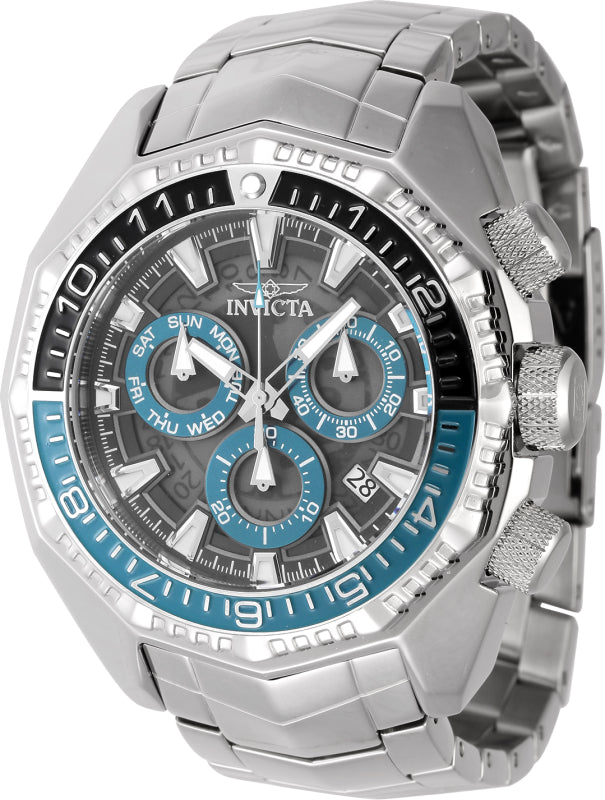 Invicta Men's 44292 Akula Quartz Chronograph Black, Grey, Turquoise Dial Watch - 55mm