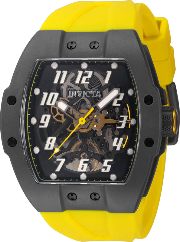 Invicta Men's 44401 JM Correa Automatic 3 Hand Transparent, Black Dial Watch - 47mm