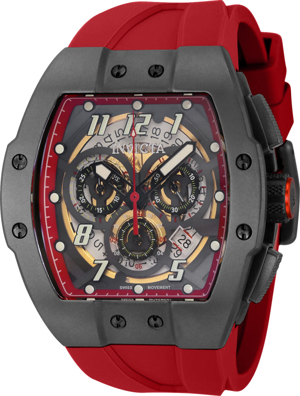 Invicta Men's 44411 JM Correa  Quartz Multifunction Red, Transparent Dial Watch – Vach Cittoni men's fragrance, grooming, or leather accessory