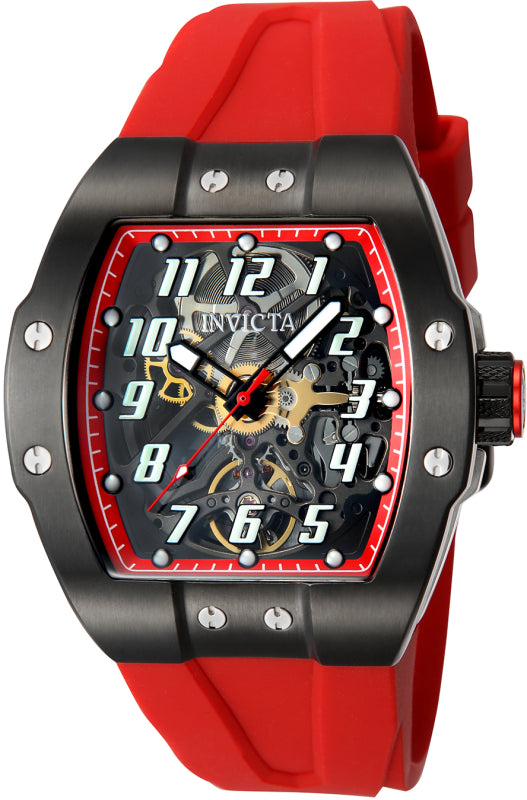 Invicta Men's 44649 JM Correa Automatic 3 Hand Red, Transparent Dial Watch - 44mm