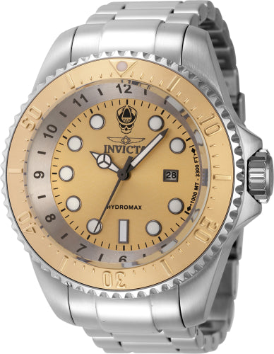 Invicta Men's 44746 Hydromax  Quartz 3 Hand Gold Dial Watch - 52mm