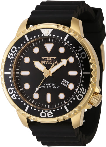 Invicta Men's 44835 Pro Diver Quartz 3 Hand Black Dial Watch - 48mm