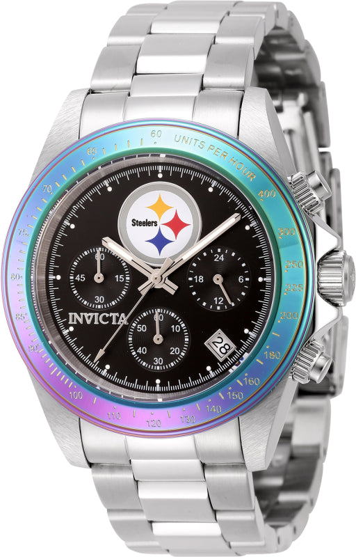 Invicta Men's 44982 NFL Pittsburgh Steelers Quartz Multifunction Black Dial Watch - 40mm