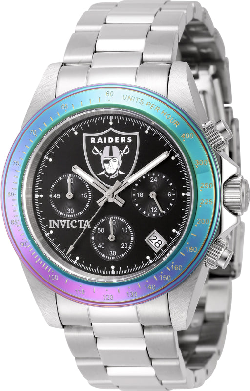 Invicta Men's 44983 NFL Las Vegas Raiders Quartz Multifunction Black Dial Watch - 40mm