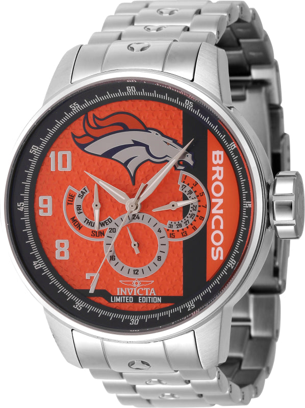 Invicta Men's 45139 NFL Denver Broncos Quartz Orange, White, Blue Dial Watch - 48mm