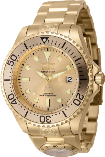 Invicta Men's 45817 Pro Diver Automatic 3 Hand Gold Dial Watch - 47mm