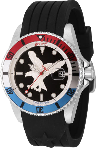 Invicta Men's 45872 Pro Diver  Quartz 3 Hand Black, Silver Dial Watch - 42mm