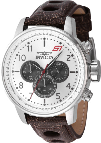 Invicta Men's 45911 S1 Rally Quartz Chronograph Antique Silver, Black, Red Dial Watch - 48mm