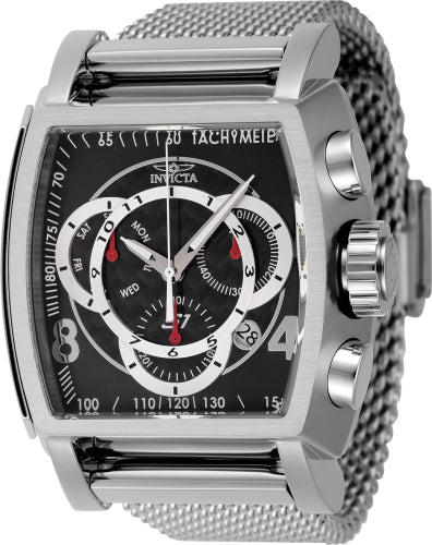 Invicta Men's 46007 S1 Rally Quartz Chronograph Black, Silver Dial Watch - 48mm