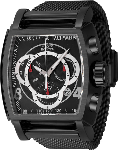 Invicta Men's 46010 S1 Rally Quartz Chronograph Black, Silver Dial Watch - 48mm