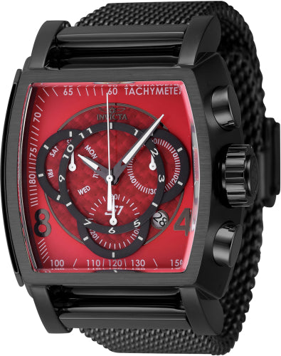 Invicta Men's 46012 S1 Rally Quartz Multifunction Red, Gunmetal Dial Watch - 48mm