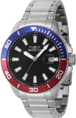 Invicta Men's 46065 Pro Diver Quartz 3 Hand Black Dial Watch - 45mm