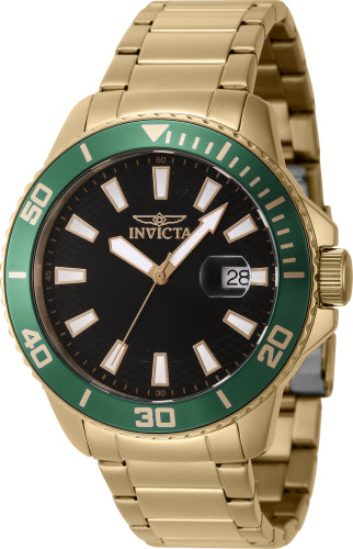 Invicta Men's 46067 Pro Diver Quartz 3 Hand Black Dial Watch - 45mm