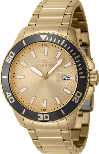 Invicta Men's 46069 Pro Diver Quartz 3 Hand Gold Dial Watch - 45mm