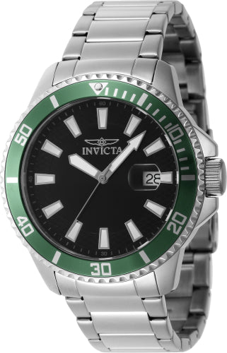 Invicta Men's 46075 Pro Diver Quartz 3 Hand Black Dial Watch - 45mm