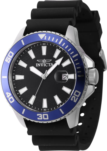 Invicta Men's 46089 Pro Diver Quartz 3 Hand Black Dial Watch - 45mm