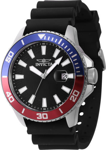 Invicta Men's 46090 Pro Diver Quartz 3 Hand Black Dial Watch - 45mm