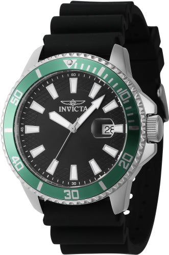 Invicta Men's 46129 Pro Diver Quartz 3 Hand Black Dial Watch - 45mm