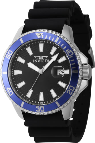 Invicta Men's 46130 Pro Diver Quartz 3 Hand Black Dial Watch - 45mm