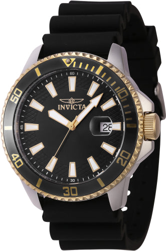 Invicta Men's 46132 Pro Diver Quartz 3 Hand Black Dial Watch - 45mm