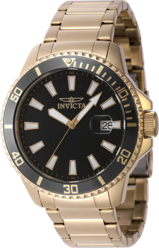 Invicta Men's 46137 Pro Diver Quartz 3 Hand Black Dial Watch - 45mm