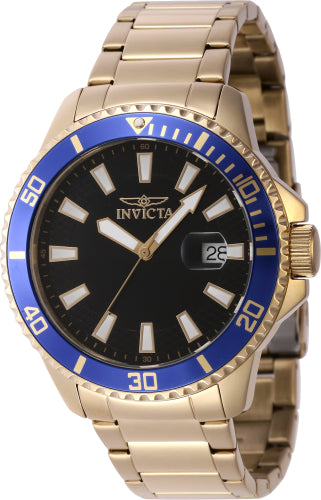 Invicta Men's 46139 Pro Diver Quartz 3 Hand Black Dial Watch - 45mm