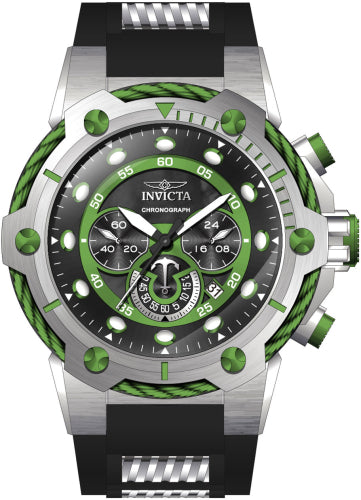 Invicta Men's 46365 Bolt Quartz Chronograph Black, Green Dial Watch - 53mm