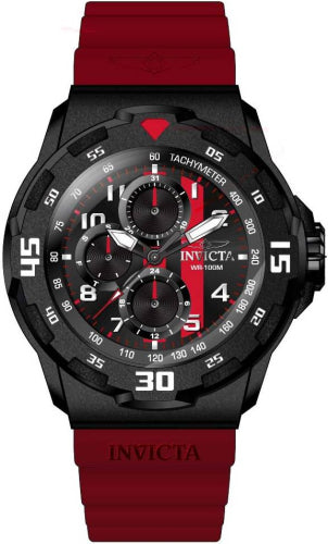 Invicta Men's 46401 Coalition Forces Quartz Chronograph Black, Red Dial Watch - 45mm