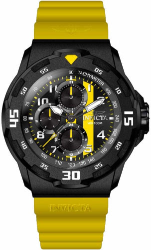 Invicta Men's 46402 Coalition Forces Quartz Chronograph Black, Yellow Dial Watch - 45mm