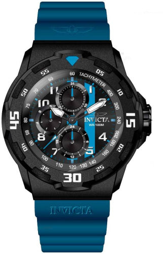 Invicta Men's 46404 Coalition Forces Quartz Chronograph Black, Blue Dial Watch - 45mm