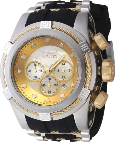 Invicta Men's 46468 Bolt Quartz Chronograph Gold, Champagne Dial Watch - 53mm