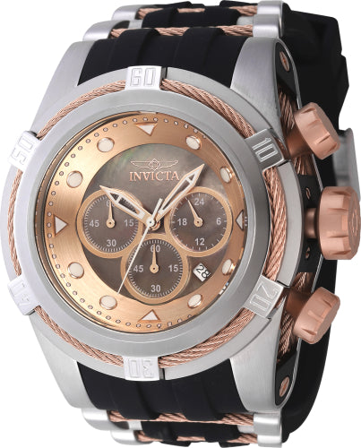 Invicta Men's 46469 Bolt Quartz Chronograph Brown, Rose Gold Dial Watch - 53mm