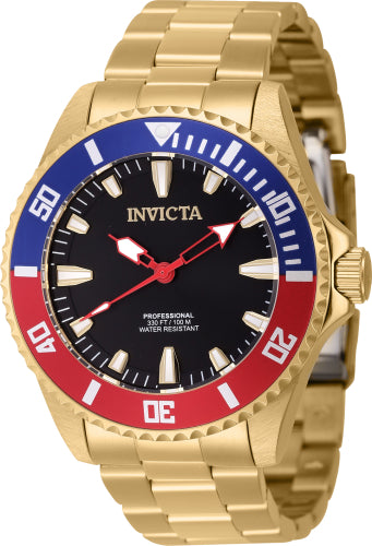 Invicta Men's 46648 Pro Diver Quartz 3 Hand Black Dial Watch - 44mm