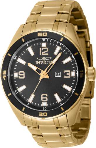 Invicta Men's 46673 Pro Diver Quartz 3 Hand Black Dial Watch - 44mm