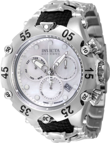 Invicta Men's 47156 Reserve Quartz Chronograph White, Silver Dial Watch - 54mm