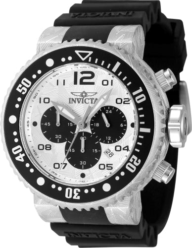 Invicta Men's 47198 Pro Diver Quartz Chronograph Silver, Black Dial Watch - 52mm