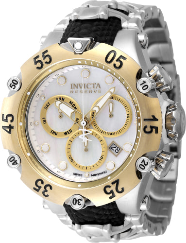 Invicta Men's 47218 Reserve Quartz Chronograph Gold, White Dial Watch - 54mm