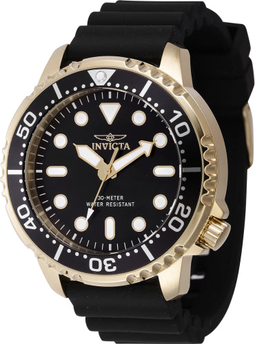 Invicta Men's 47226 Pro Diver Quartz 3 Hand Black Dial Watch - 48mm