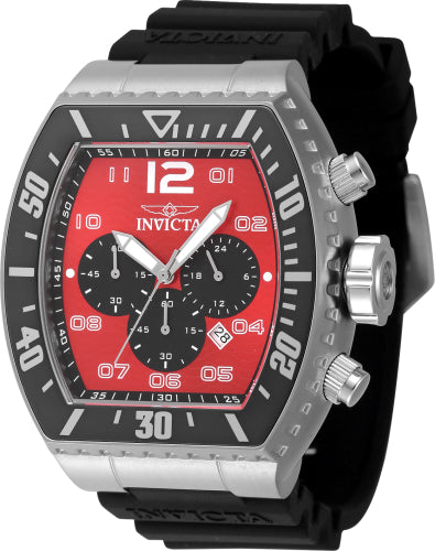 Invicta Men's 47283 Pro Diver Quartz Chronograph Black, Red Dial Watch - 51mm