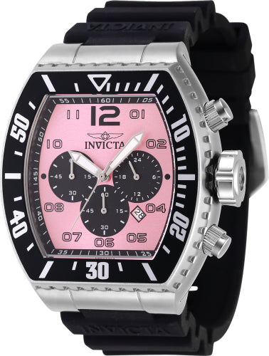 Invicta Men's 47286 Pro Diver Quartz Chronograph Black, Pink Dial Watch - 51mm