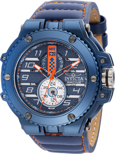 Invicta Men's 47382 Invicta Racing Quartz Multifunction Orange, Silver, Blue Dial Watch - 59mm