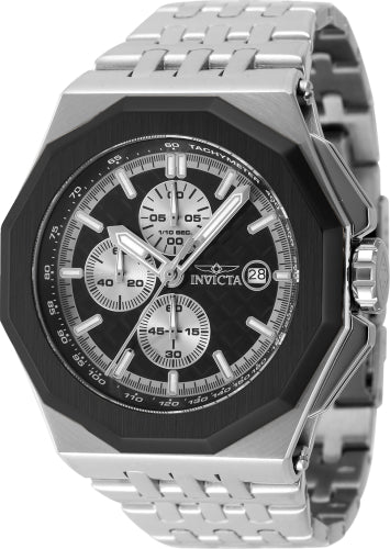 Invicta Men's 47390 Akula Quartz Chronograph Silver, Black Dial Watch - 48mm