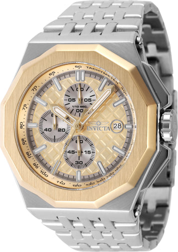 Invicta Men's 47393 Akula Quartz Chronograph Gold, Silver Dial Watch - 48mm