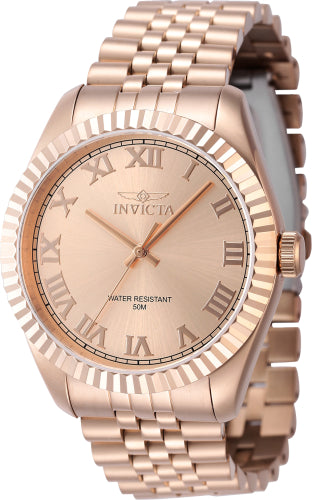 Invicta Men's 47407 Specialty Quartz 3 Hand Rose Gold Dial Watch - 43mm