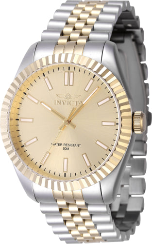 Invicta Men's 47487 Specialty Quartz 3 Hand Gold Dial Watch - 43mm