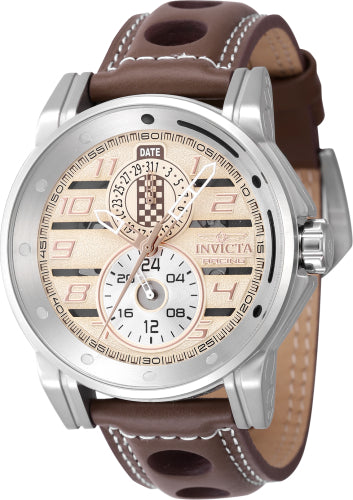 Invicta Men's 47538 Invicta Racing Quartz Multifunction Ivory, Rose Gold, Grey, Brown, Silver Dial Watch - 46mm